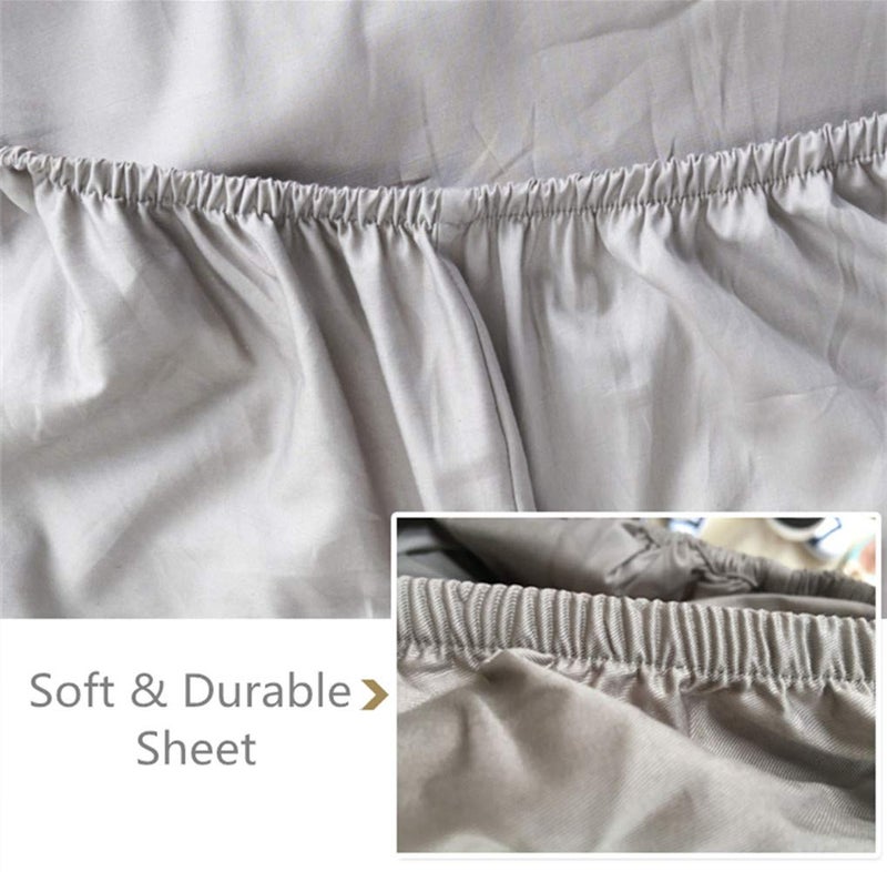 Meicotton Bedding King Size Premium Cotton Fitted Sheet Only - 300 Thread Count Pure Natural Cotton Fabric - 14" Deep Pocket,Breathable,Ultra Soft & Silky (King,Dark Grey) - Image 3